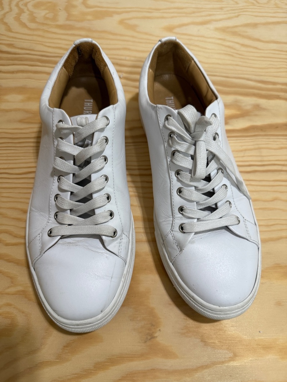 Thursday Boot Company White Leather Low-Top Sneakers